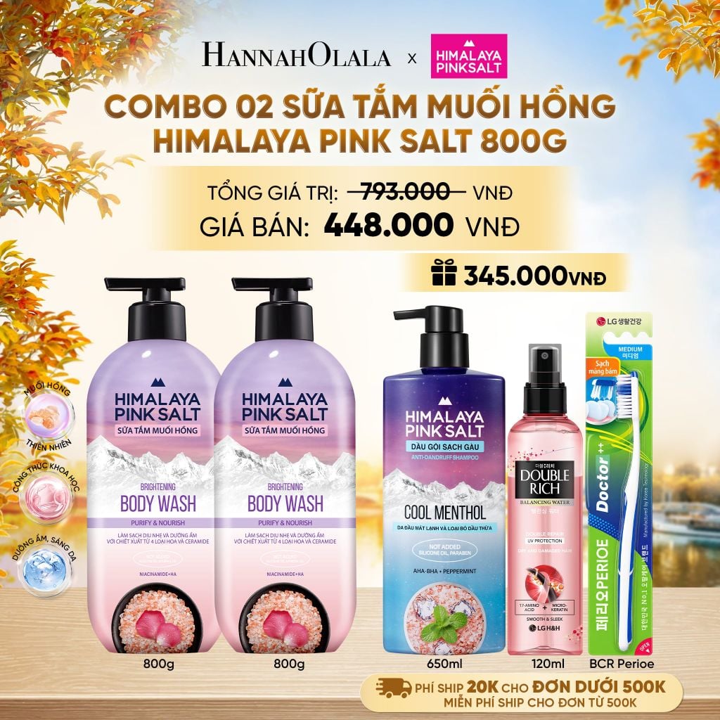  COMBO 02 SỮA TẮM MUỐI HỒNG HIMALAYA PINK SALT TƯƠI MÁT VÀ SẢNG KHOÁI 800G - E1185 
