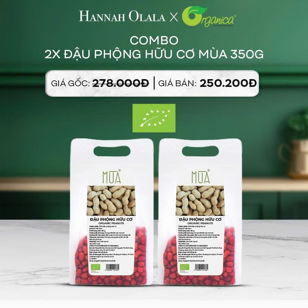  DEAL 14: COMBO 2 X ĐẬU PHỘNG HỮU CƠ MÙA 350G 
