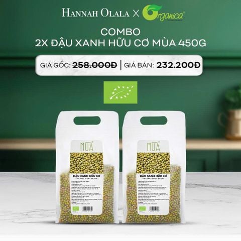  DEAL 13: COMBO 2 X ĐẬU XANH HỮU CƠ MÙA 450G 