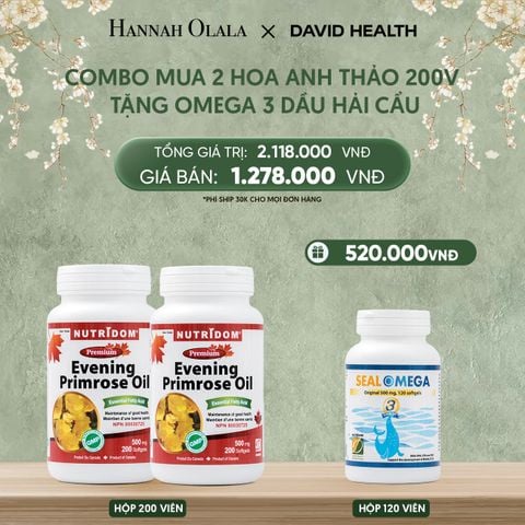  DEAL 13:[FLASH DEAL] MUA 2 HỘP DẦU HOA ANH THẢO CHIỀU (200 VIÊN) + TẶNG OMEGA 3 DẦU HẢI CẨU 