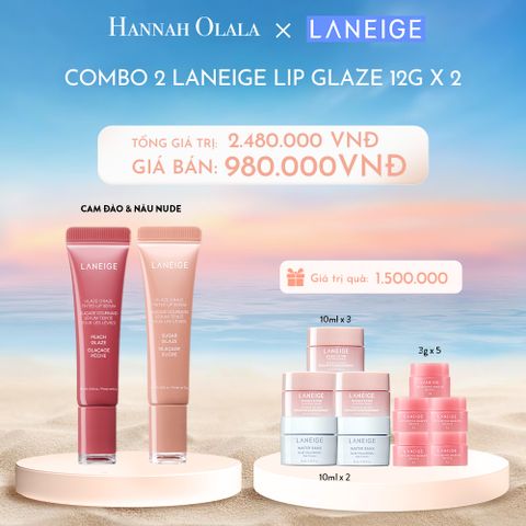  C91_DEAL 10: COMBO 2 SON DƯỠNG CÓ MÀU LANEIGE LIP CRAZE SERUM 12GX2 (Cam Đào & Nâu Nude) 