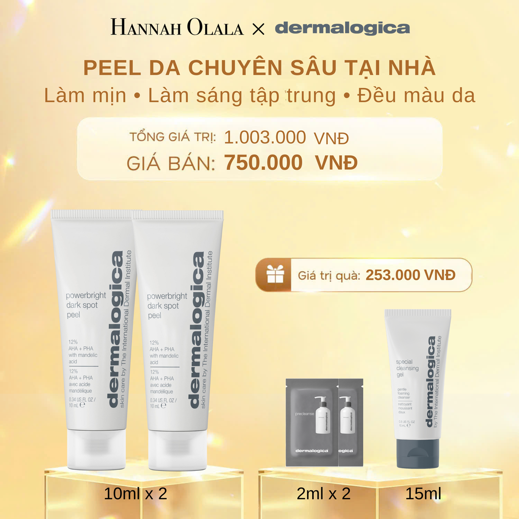  DEAL 2: COMBO 2 PEEL CẢI THIỆN BỀ MẶT DA LÀM SÁNG RÕ RỆT CÁC ĐỐM NÂU POWERBRIGHT DARK SPOT PEEL 10ML 