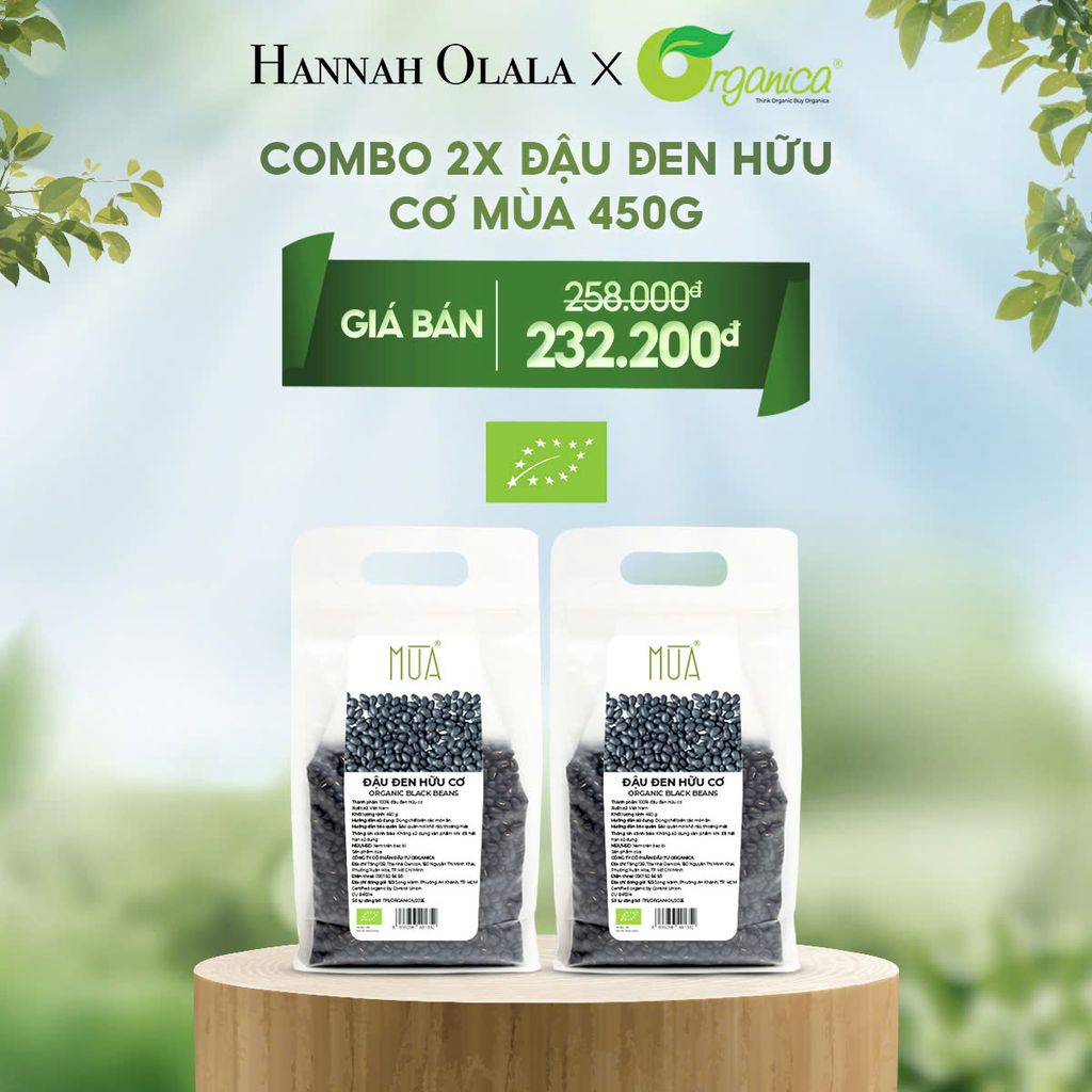  DEAL 10: COMBO 2 X ĐẬU ĐEN HỮU CƠ MÙA 450G 