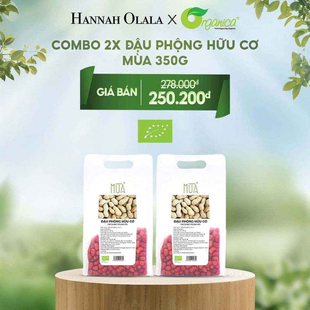  DEAL 12: COMBO 2 X ĐẬU PHỘNG HỮU CƠ MÙA 350G 