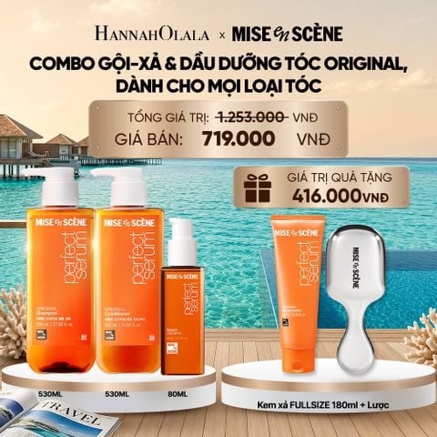  COMBO GỘI XẢ 530ML VÀ TINH CHẤT 80ML MISE EN SCENE PERFECT SERUM ORIGINAL DƯỠNG TÓC MỀM MƯỢT, HỖ TRỢ PHỤC HỒI TÓC HƯ TỔN 