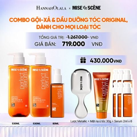  DEAL 2: COMBO GỘI XẢ 530ML VÀ TINH CHẤT 80ML MISE EN SCENE PERFECT SERUM ORIGINAL DƯỠNG TÓC MỀM MƯỢT HỖ TRỢ PHỤC HỒI TÓC HƯ TỔN 