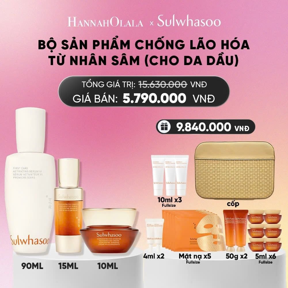  [PHÙ HỢP CHO DA THƯỜNG & DA DẦU] SET SẢN PHẨM FIRST CARE 90ML + TINH CHẤT SÂM 15ML + KEM SÂM CÔ ĐẶC 10ML_A05 