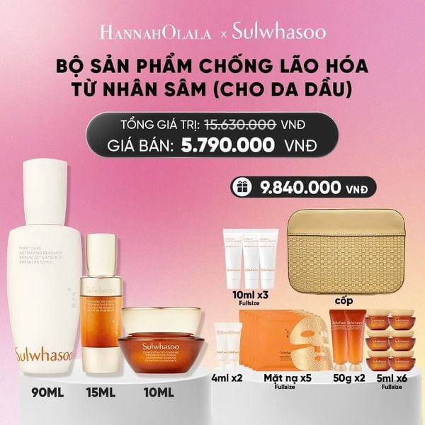  [PHÙ HỢP CHO DA THƯỜNG & DA DẦU] SET SẢN PHẨM FIRST CARE 90ML + TINH CHẤT SÂM 15ML + KEM SÂM CÔ ĐẶC 10ML_A05 