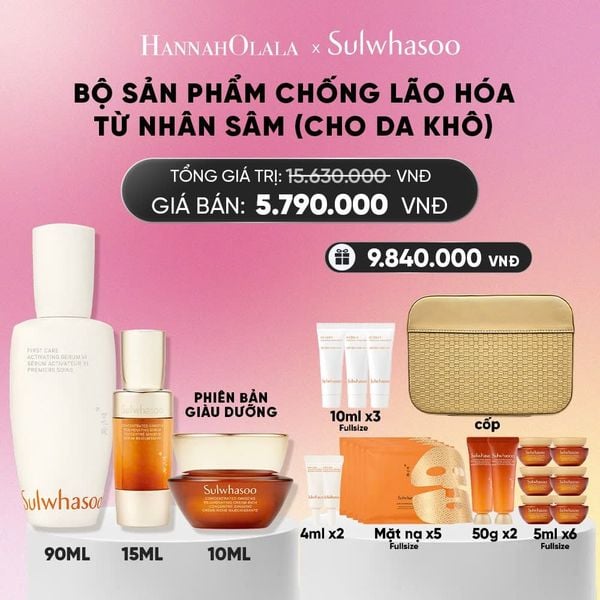  [PHIÊN BẢN GIÀU DƯỠNG] SET SẢN PHẨM FIRST CARE 90ML + TINH CHẤT SÂM 15ML + KEM SÂM CÔ ĐẶC 10ML 