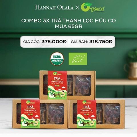  DEAL 18: COMBO 3X TRÀ THANH LỌC HỮU CƠ MÙA 65GR 