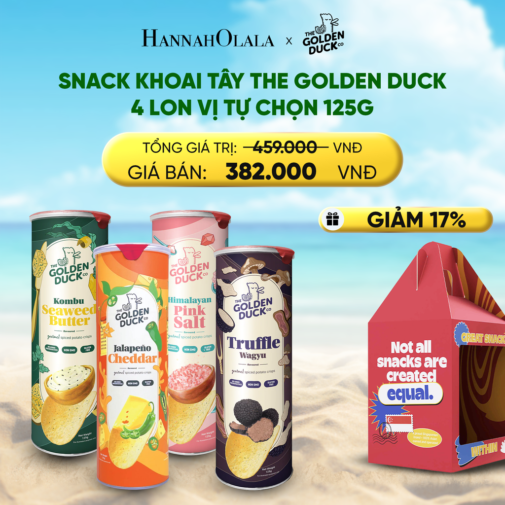  DEAL 1: SNACK KHOAI TÂY GOLDEN DUCK SINGAPORE 4 LON, 4 VỊ TỰ CHỌN 
