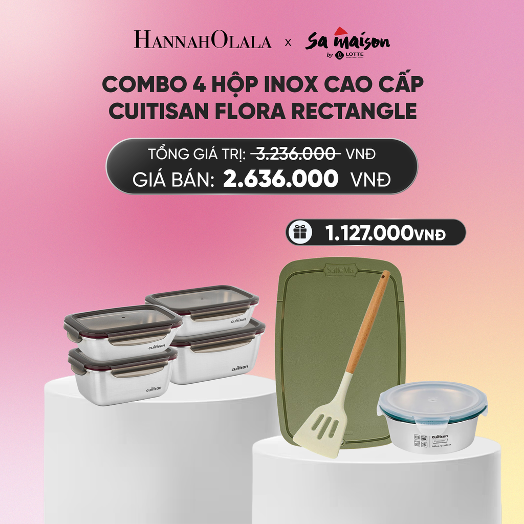 DEAL 15: HỘP INOX CAO CẤP CUITISAN FLORA RECTANGLE_A582 