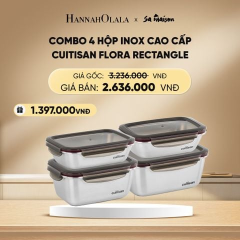  DEAL 16: HỘP INOX CAO CẤP CUITISAN FLORA RECTANGLE 