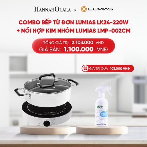  DEAL 17: COMBO BẾP TỪ ĐƠN LUMIAS LK24-220W + NỒI HỢP KIM NHÔM LUMIAS LMP-002CM 