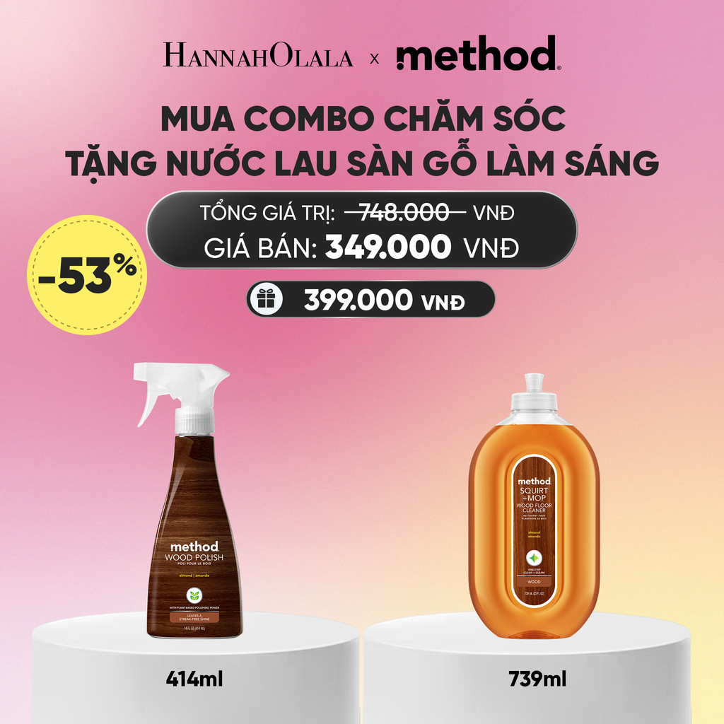  [MUA 1 TẶNG 1] COMBO CHĂM SÓC GỖ - NƯỚC XỊT ĐÁNH BÓNG VÀ LÀM SÁNG GỖ CHUYÊN DỤNG 414ML TẶNG NƯỚC LAU SÀN GỖ LÀM SÁNG 739ML - HƯƠNG HẠNH NHÂN_A1020 