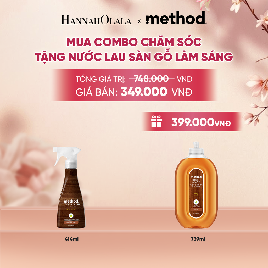  [MUA 1 TẶNG 1] COMBO CHĂM SÓC GỖ - NƯỚC XỊT ĐÁNH BÓNG VÀ LÀM SÁNG GỖ CHUYÊN DỤNG 414ML tặng NƯỚC LAU SÀN GỖ LÀM SÁNG 739ML - HƯƠNG HẠNH NHÂN 