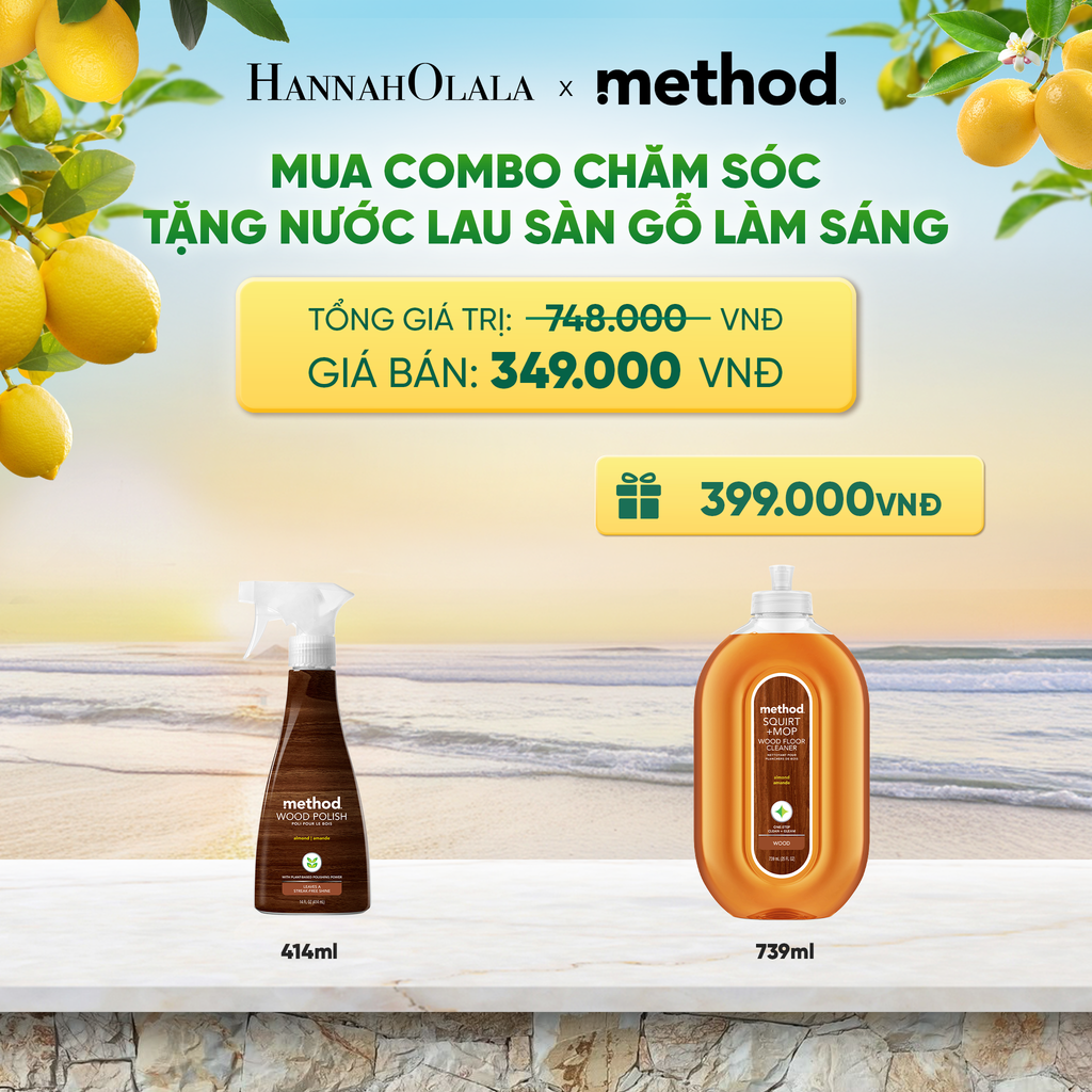  [MUA 1 TẶNG 1] COMBO CHĂM SÓC GỖ - NƯỚC XỊT ĐÁNH BÓNG VÀ LÀM SÁNG GỖ CHUYÊN DỤNG 414ML TẶNGNƯỚC LAU SÀN GỖ LÀM SÁNG 739ML - HƯƠNG HẠNH NHÂN 