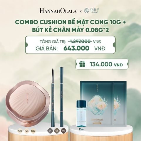  COMBO CUSHION BỀ MẶT CONG 10G + BÚT KẺ CHÂN MÀY DẠNG PHẤN TÁN HIỆU ỨNG TƠ HÀ 0.08G*2 - A5031 