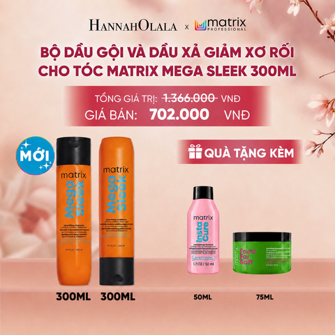  BỘ DẦU GỘI VÀ DẦU XẢ GIẢM XƠ RỐI CHO TÓC MATRIX MEGA SLEEK 300ML 