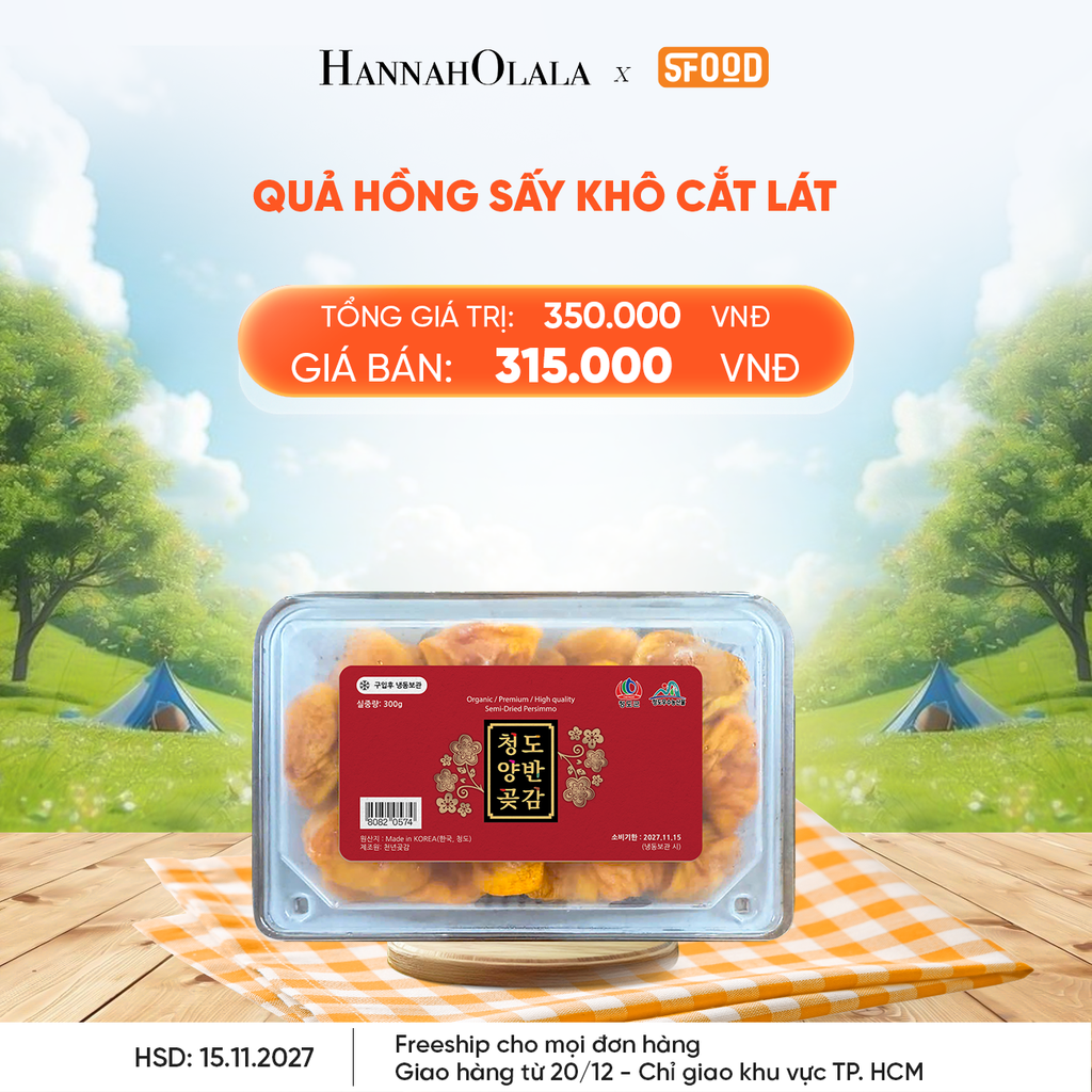  DEAL 18: QUẢ HỒNG SẤY KHÔ CẮT LÁT [GIAO HÀNG TỪ 20/12 - CHỈ GIAO KHU VỰC TP.HCM] 