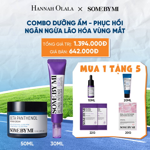  DEAL 5: COMBO 01 KEM DƯỠNG SOME BY MI BETA PANTHENOL REPAIR CREAM 50ML + 01 KEM DƯỠNG MẮT SOME BY MI RETINOL INTENSE ADVANCED TRIPLE ACTION EYE CREAM 30ML 