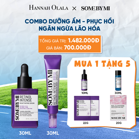  DEAL 6: COMBO 01 TINH CHẤT SOME BY MI RETINOL INTENSE REACTIVATING SERUM 30ML + 01 KEM DƯỠNG MẮT SOME BY MI RETINOL INTENSE ADVANCED TRIPLE ACTION EYE CREAM 30ML 