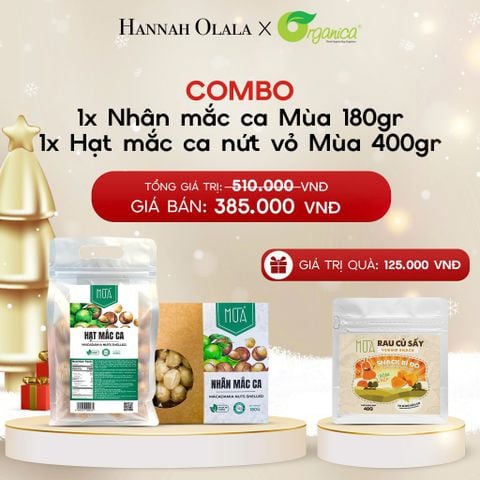  DEAL 35: COMBO 1 X NHÂN MẮC CA MÙA 180GR 1X HẠT MẮC CA SẤY NỨT VỎ MÙA 400GR 