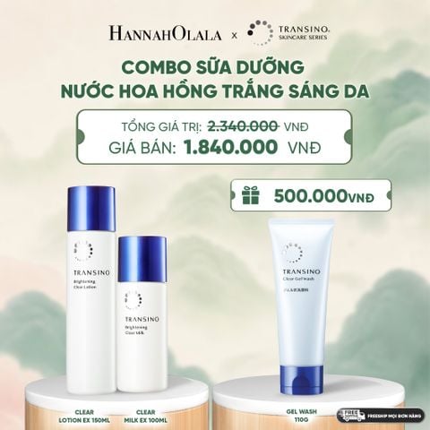  COMBO SỮA DƯỠNG - NƯỚC HOA HỒNG TRẮNG SÁNG DA - A1894 