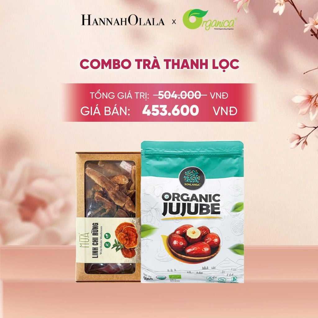  COMBO TRÀ THANH LỌC: TÁO ĐỎ HỮU CƠ SONLANGA 500GR; 1X LINH CHI MÙA 80GR - A95 