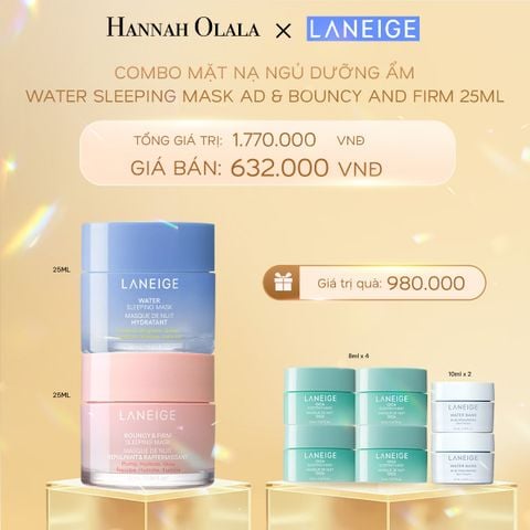 DEAL 15: COMBO 2 MẶT NẠ NGỦ DƯỠNG ẨM LANEIGE WATER SLEEPING MASK AD 