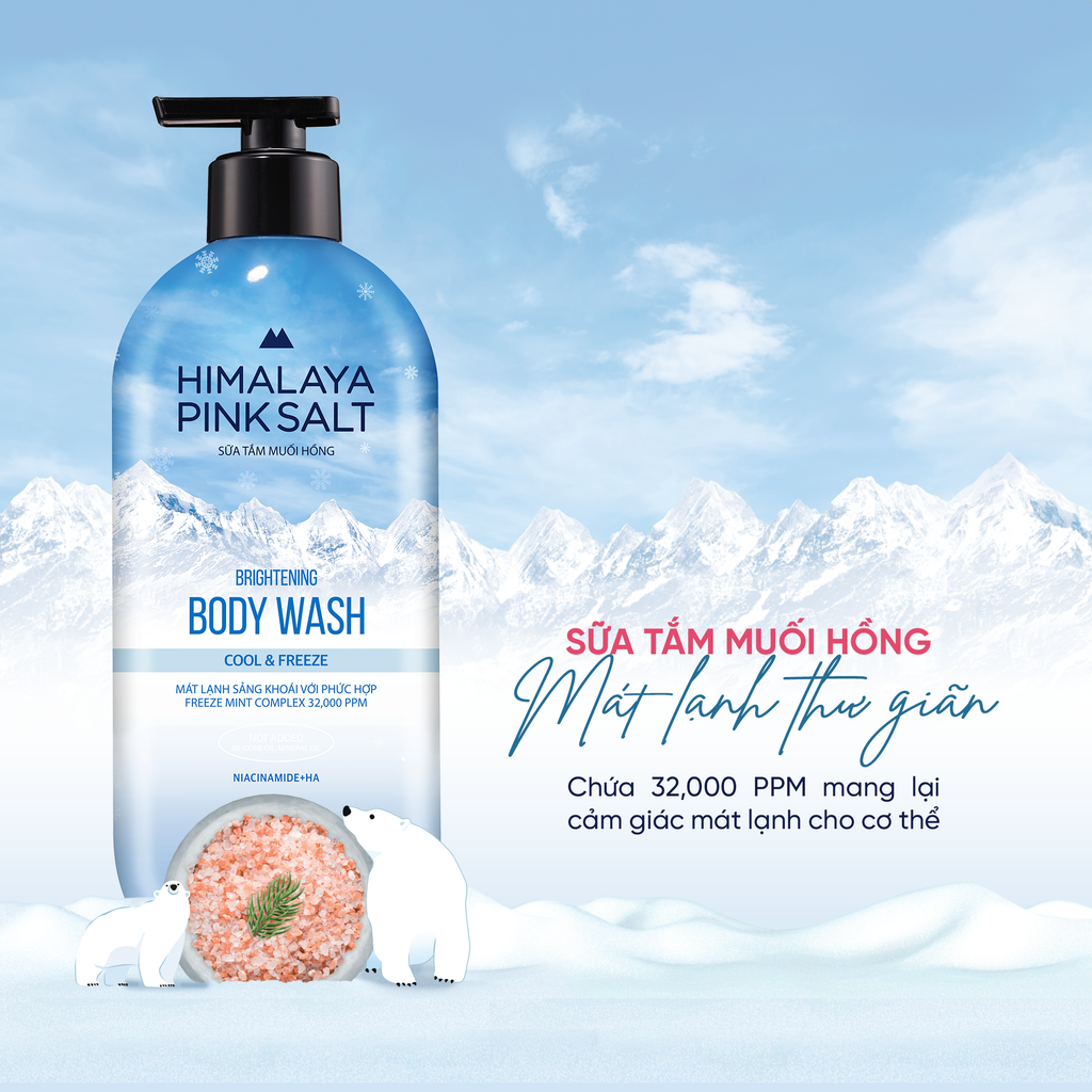  SỮA TẮM MUỐI HỒNG HIMALAYA PINK SALT TƯƠI MÁT VÀ SẢNG KHOÁI 800G 