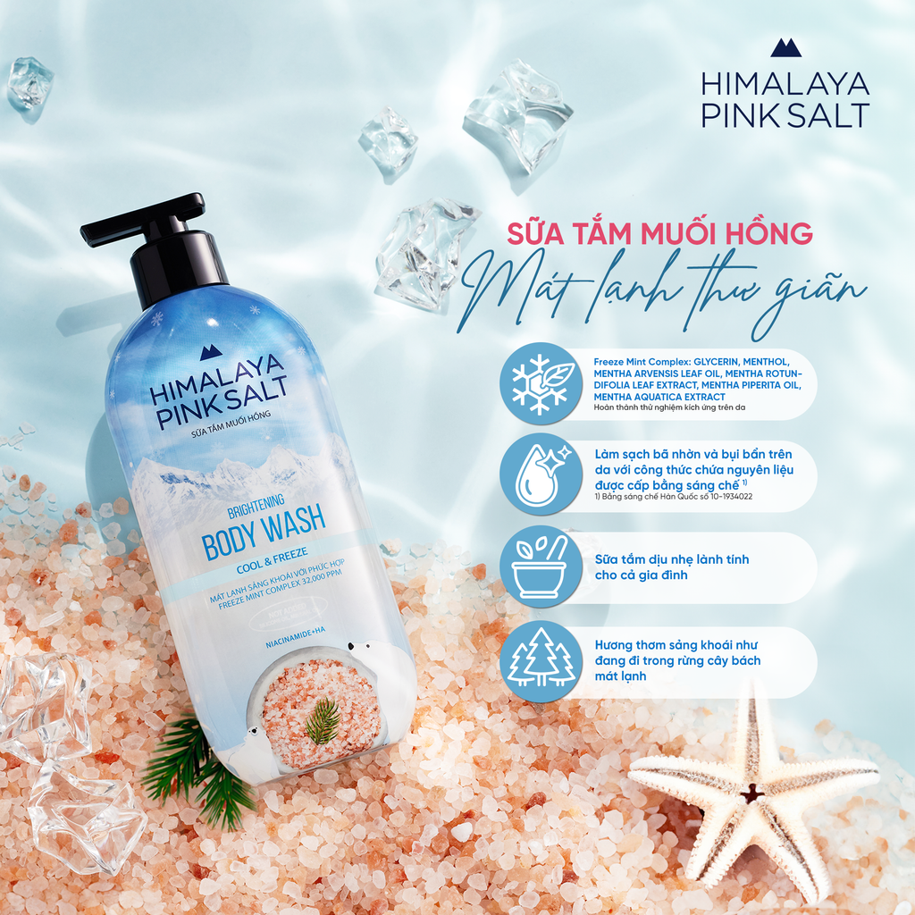  SỮA TẮM MUỐI HỒNG HIMALAYA PINK SALT TƯƠI MÁT VÀ SẢNG KHOÁI 800G 