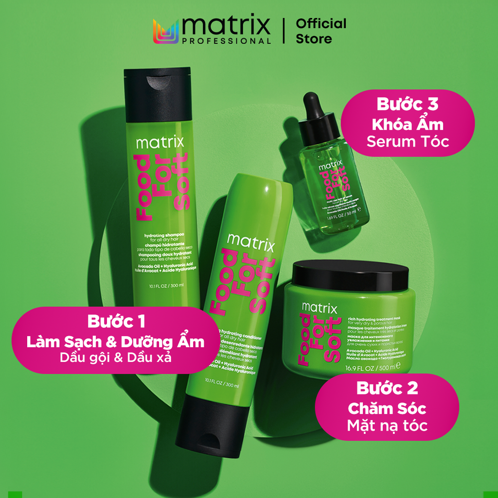  BỘ DẦU GỘI 300ML VÀ TINH CHẤT DÀNH CHO TÓC KHÔ VÀ DỄ GÃY MATRIX FOOD FOR SOFT 30ML - D27 