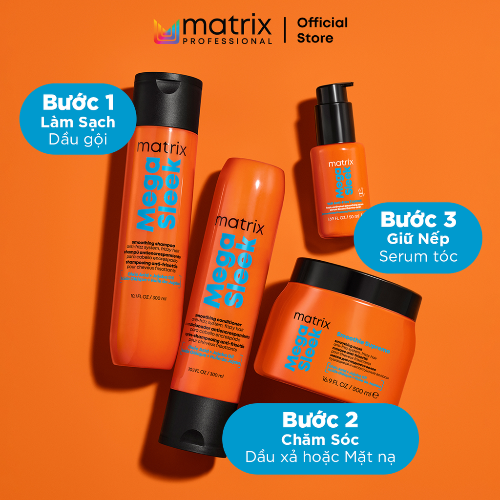  BỘ DẦU GỘI VÀ DẦU XẢ GIẢM XƠ RỐI CHO TÓC MATRIX MEGA SLEEK 300ML - D25 