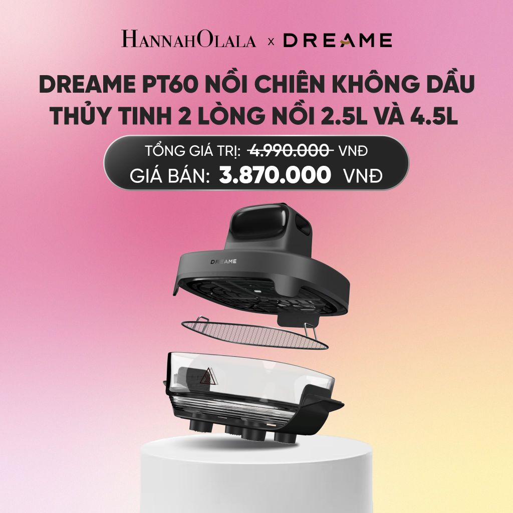  DREAME PT60 NỒI CHIÊN KHÔNG DẦU THỦY TINH 2 LÒNG NỒI 2.5L VÀ 4.5L - CÔNG SUẤT 1500W- BH 1 ĐỔI 1 TRONG 24 THÁNG_A1708 