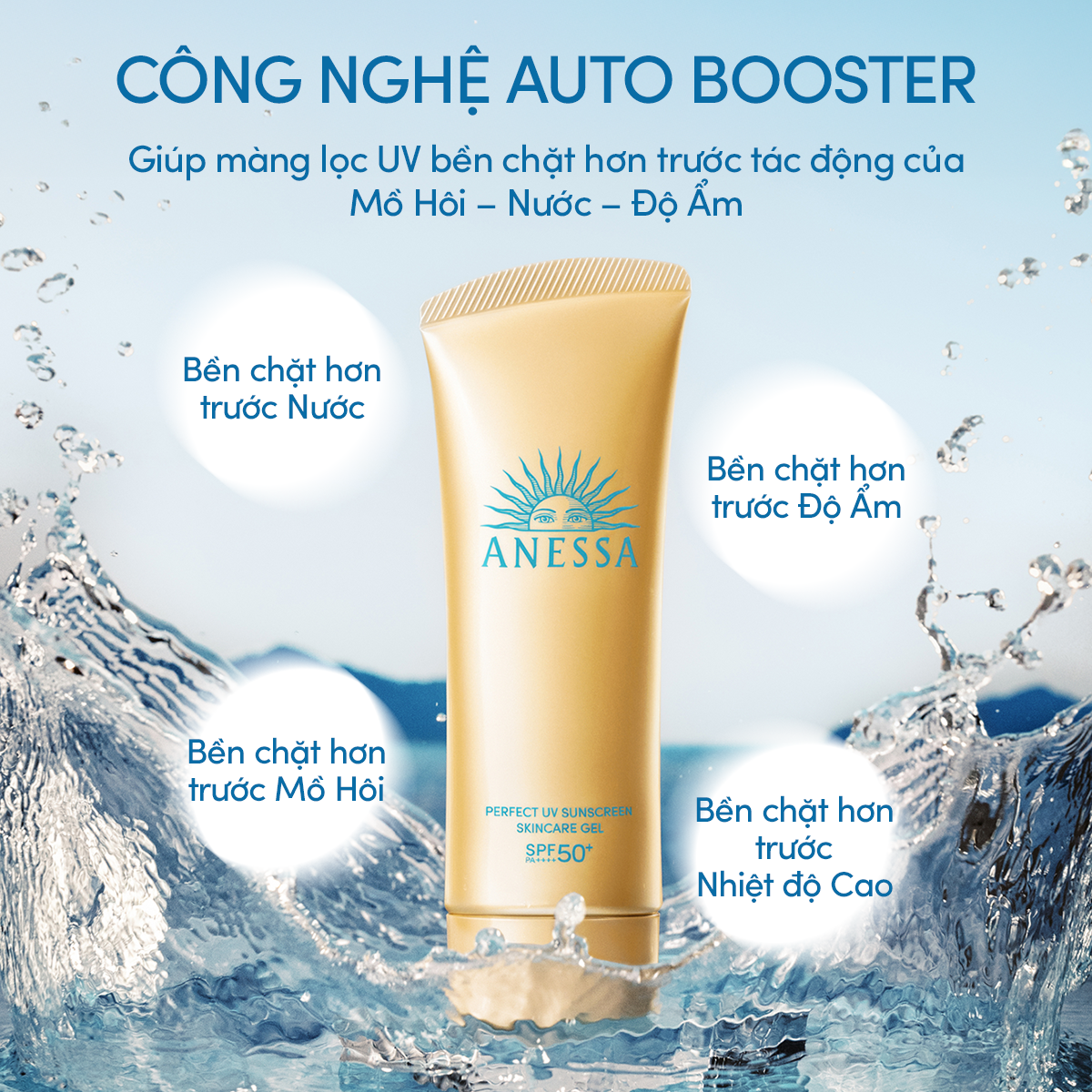  A3_DEAL 11: COMBO GEL CHỐNG NẮNG DƯỠNG DA DƯỠNG ẨM BẢO VỆ HOÀN HẢO ANESSA GOLD GEL SPF50+ PA++++ 90GX2 
