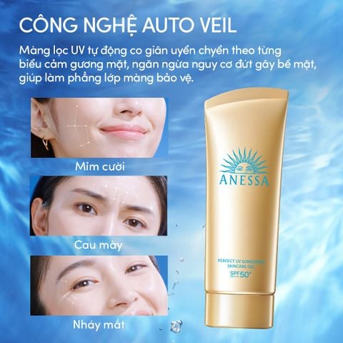  A3_DEAL 11: COMBO GEL CHỐNG NẮNG DƯỠNG DA DƯỠNG ẨM BẢO VỆ HOÀN HẢO ANESSA GOLD GEL SPF50+ PA++++ 90GX2 