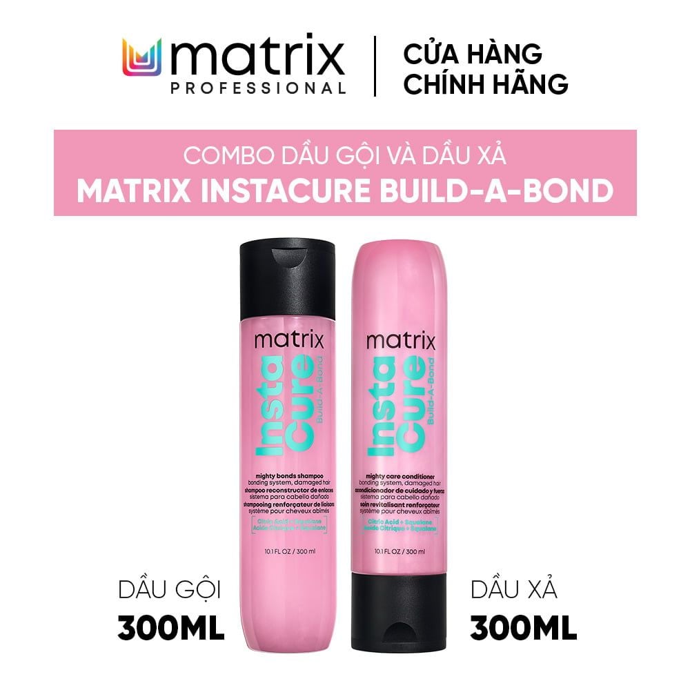  BỘ DẦU GỘI VÀ DẦU XẢ CHĂM SÓC, PHỤC HỒI TÓC MATRIX INSTACURE BUILD-A-BOND 300ML - D28 