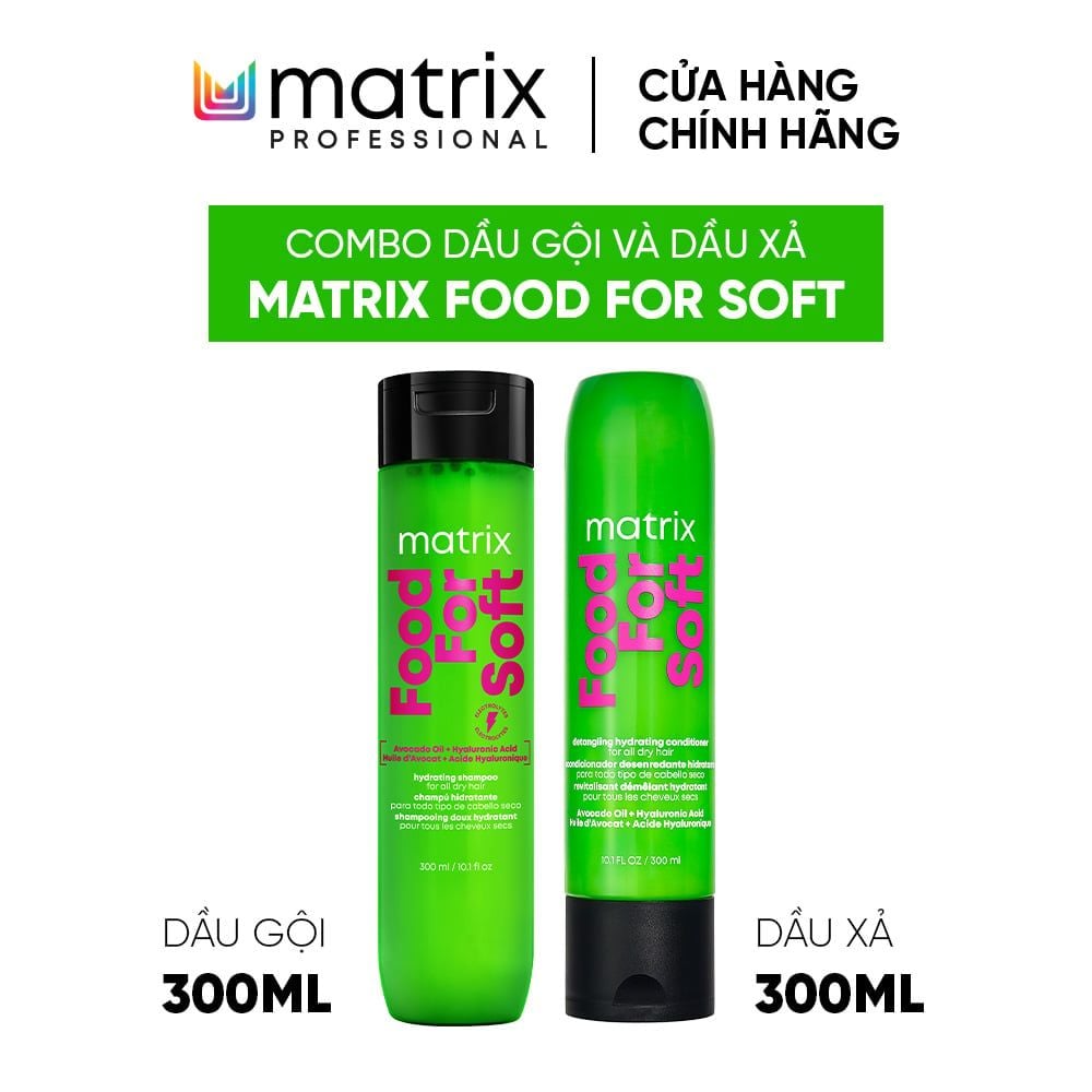  BỘ DẦU GỘI VÀ DẦU XẢ DÀNH CHO TÓC KHÔ VÀ DỄ GÃY MATRIX FOOD FOR SOFT 300ML 