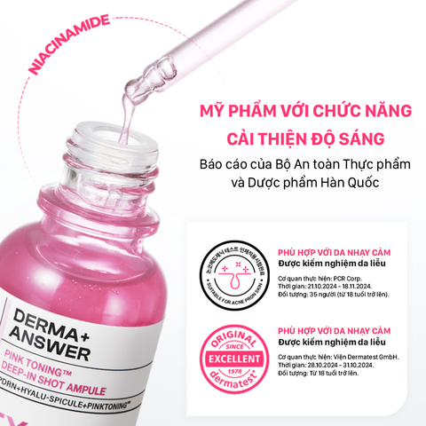  DEAL 55: MỚI RA MẮT - TINH CHẤT VI KIM DƯỠNG SÁNG HỒNG DA CNP DERMA ANSWER PINK TONING AMPOULE 30ML 