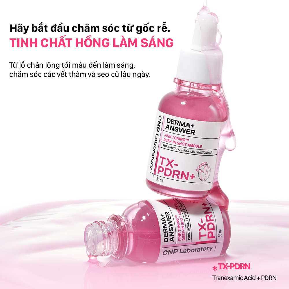  DEAL 55: MỚI RA MẮT - TINH CHẤT VI KIM DƯỠNG SÁNG HỒNG DA CNP DERMA ANSWER PINK TONING AMPOULE 30ML 