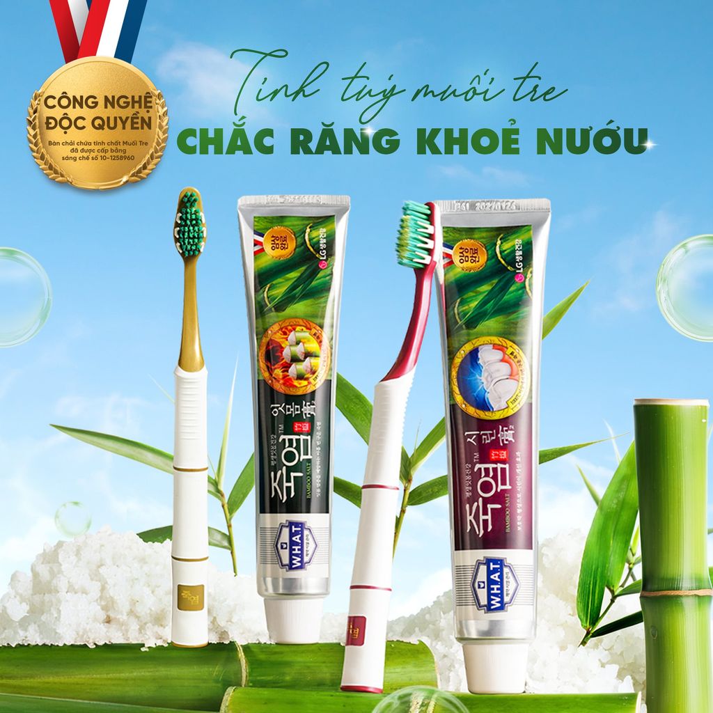  COMBO 04 KEM ĐÁNH RĂNG BAMBOO SALT MUỐI TRE CHĂM SÓC RĂNG Ê BUỐT 140G/TUÝP 