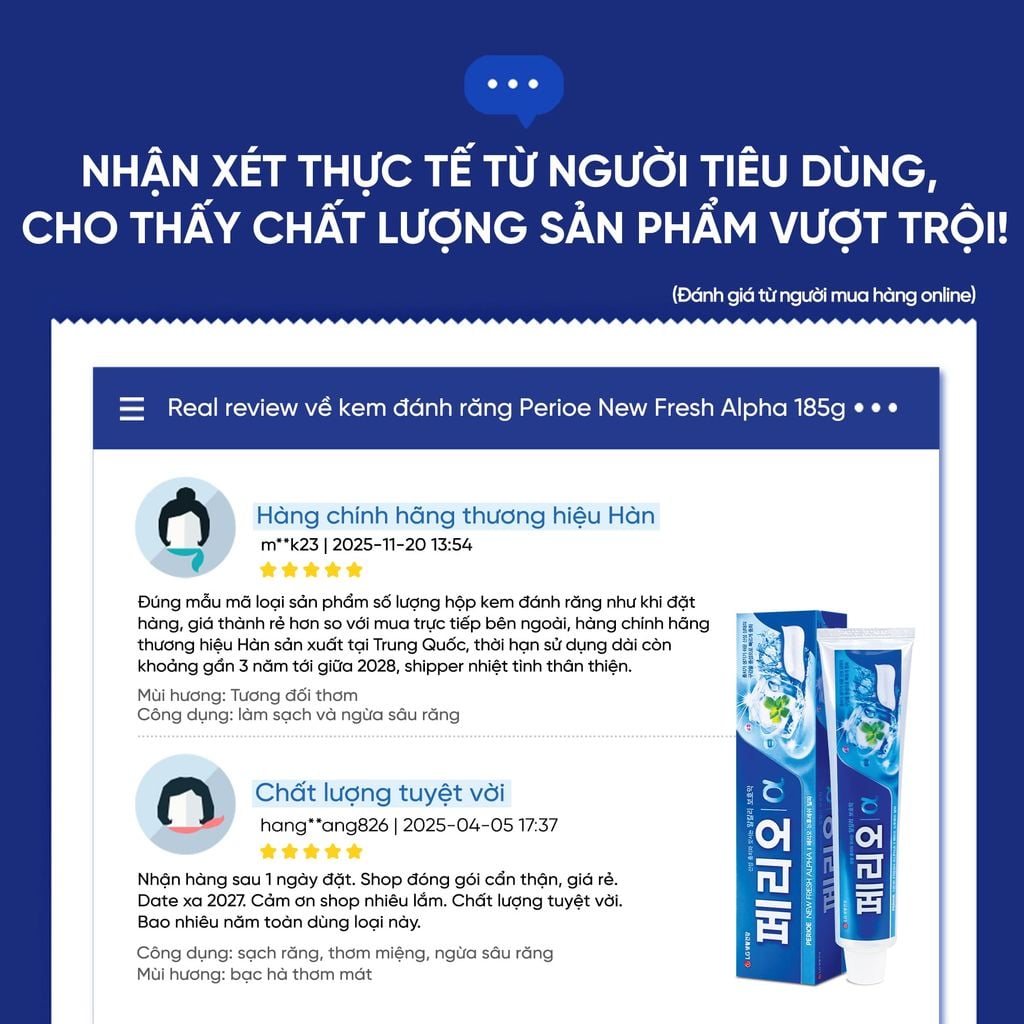  COMBO 07 KEM ĐÁNH RĂNG PERIOE NEW FRESH ALPHA 185G 
