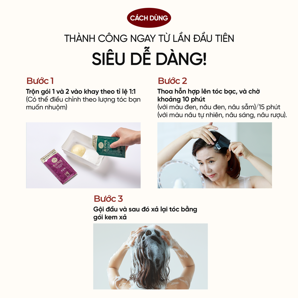  COMBO 2 KEM NHUỘM TÓC PHỦ BẠC THẢO MỘC REEN HEAUKMOBICHEAK CREAM 120G 