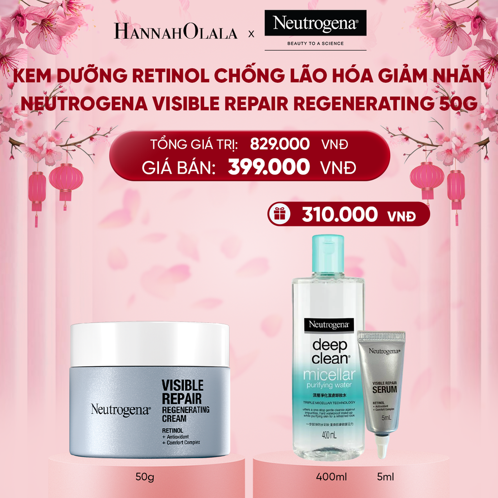  DEAL 5: KEM DƯỠNG RETINOL CHỐNG LÃO HÓA GIẢM NHĂN NEUTROGENA VISIBLE REPAIR REGENERATING 50G 