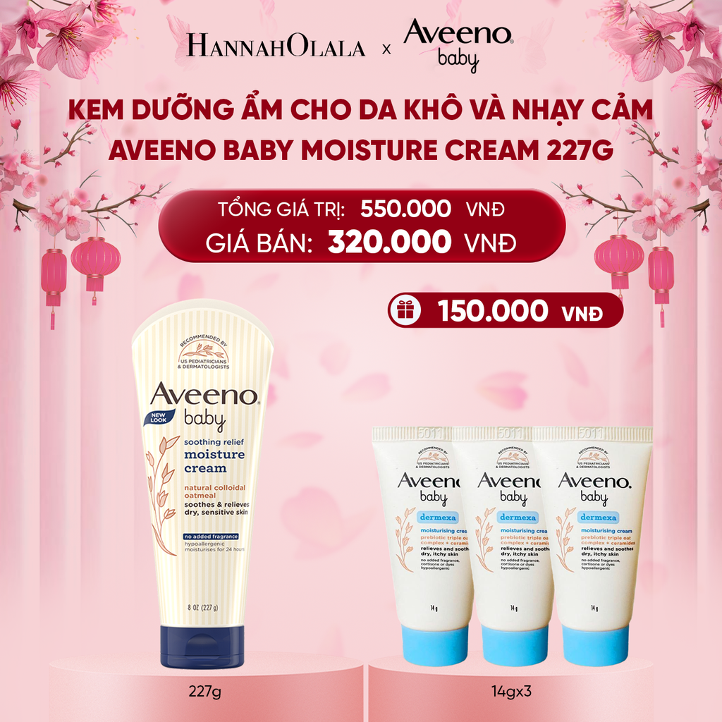  DEAL 1: KEM DƯỠNG ẨM CHO DA KHÔ VÀ NHẠY CẢM AVEENO BABY SOOTHING RELIEF MOISTURE CREAM 227G 
