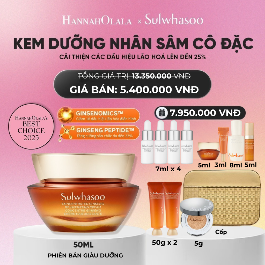  [PHIÊN BẢN GIÀU DƯỠNG] KEM DƯỠNG NHÂN SÂM CÔ ĐẶC CONCENTRATED GINSENG REJUVENATING CREAM RICH 50ML_ A08 