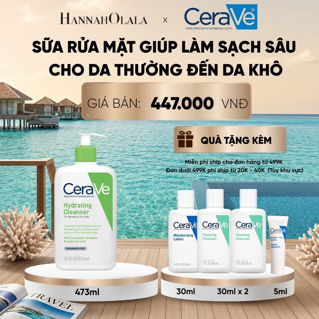  DEAL 1 SỮA RỬA MẶT GIÚP LÀM SẠCH SÂU CHO DA THƯỜNG ĐẾN DA KHÔ HYDRATING CLEANSER 473ML_ D257 