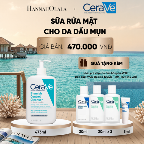 DEAL 3 SỮA RỬA MẶT CHO DA DẦU MỤN CERAVE BLEMISH CONTROL CLEANSER 473ML_ D234 