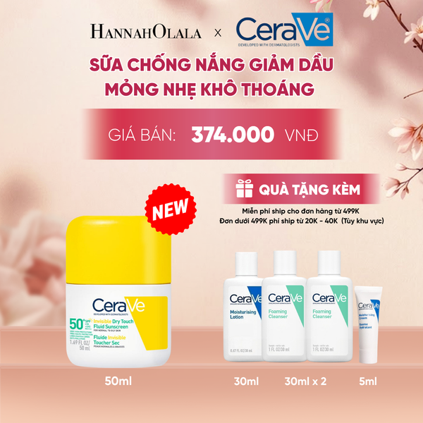  SỮA CHỐNG NẮNG CERAVE GIẢM DẦU MỎNG NHẸ KHÔ THOÁNG 50ML - A179 